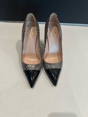 Kate Spade Black & White Pointed Toe Women's Pumps Stiletto 6.5